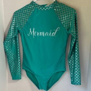 Cat & Jack mermaid long sleeve swimsuit size large 10/12